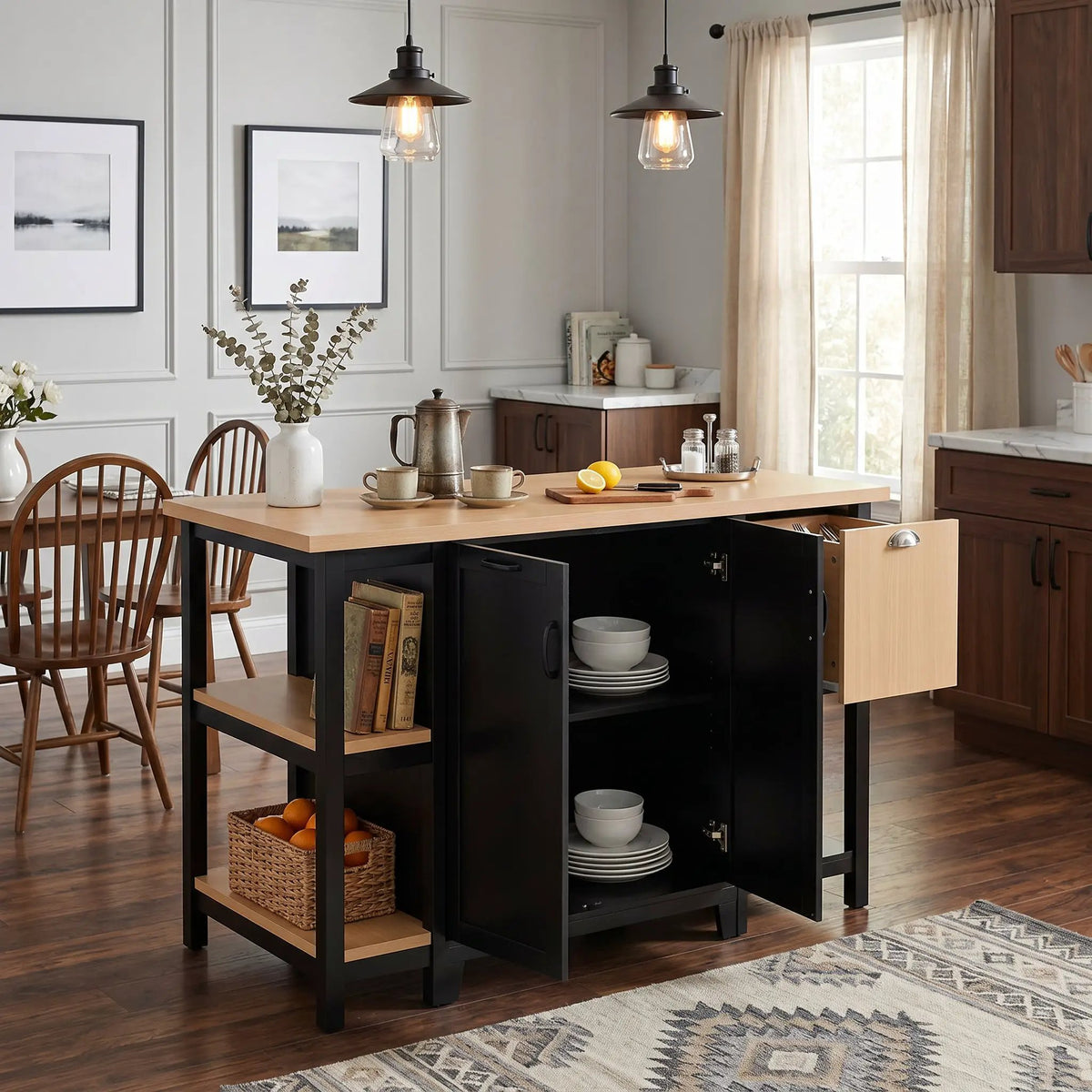 58" Freestanding Kitchen Island by HouseOfZazla