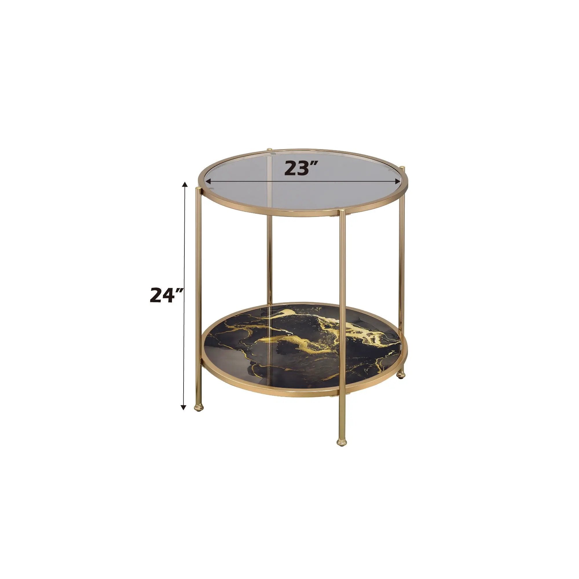 Fiorella - Marble Print Glass Table by Unique Piece Furniture