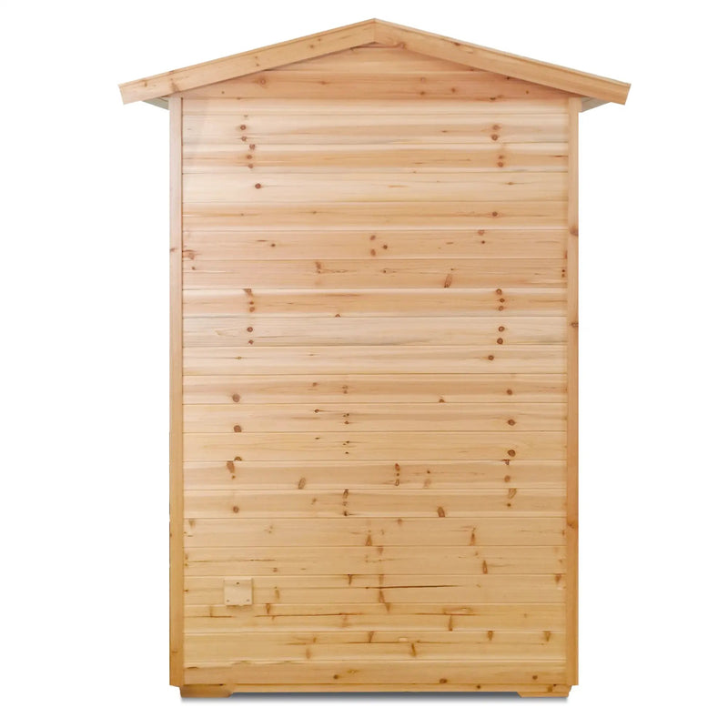 Two Person Far Infrared Old Fir Outdoor Sauna Room with Bluetooth and LED Lighting by HouseOfZazla