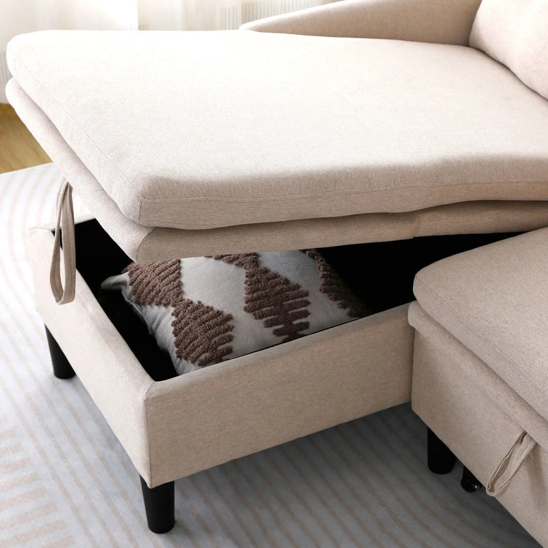 L-Shaped Reversible Chaise Sectional Sofa With Storage by HouseOfZazla