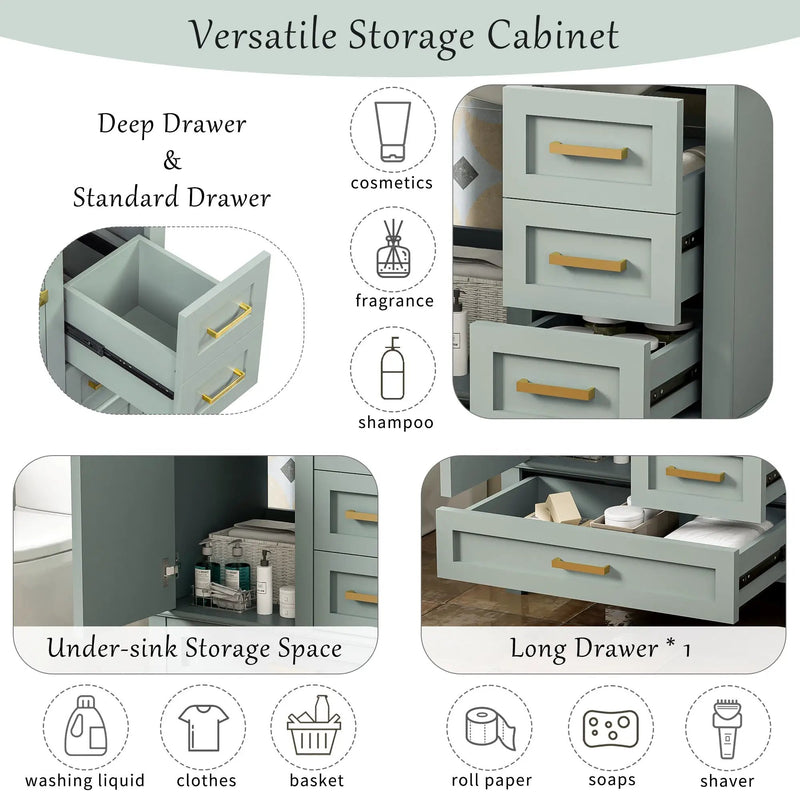 30" Bathroom Vanity with Sink Combo Set by HouseOfZazla
