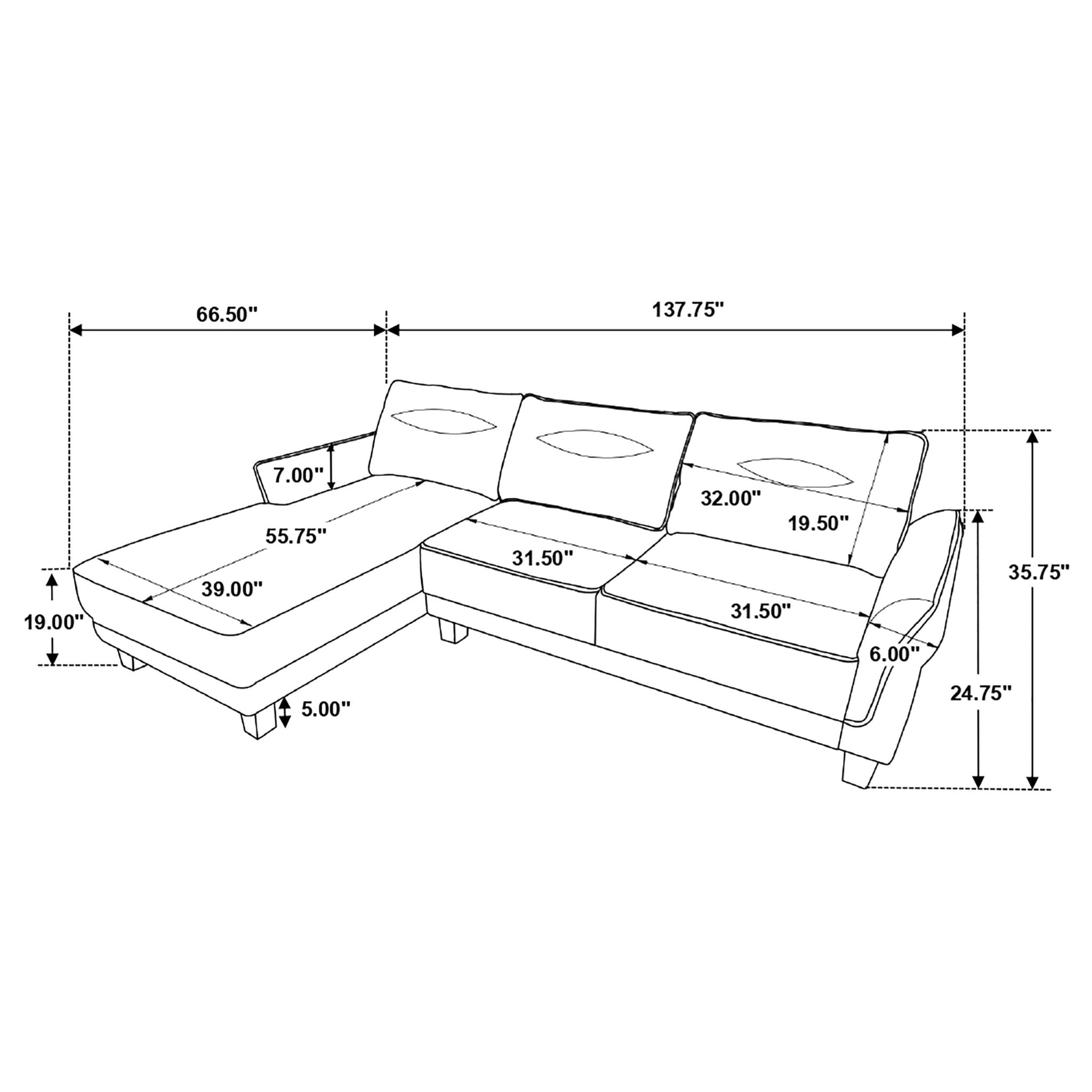 Verona - Loose Back Sectional Sofa - Gray by HouseOfZazla
