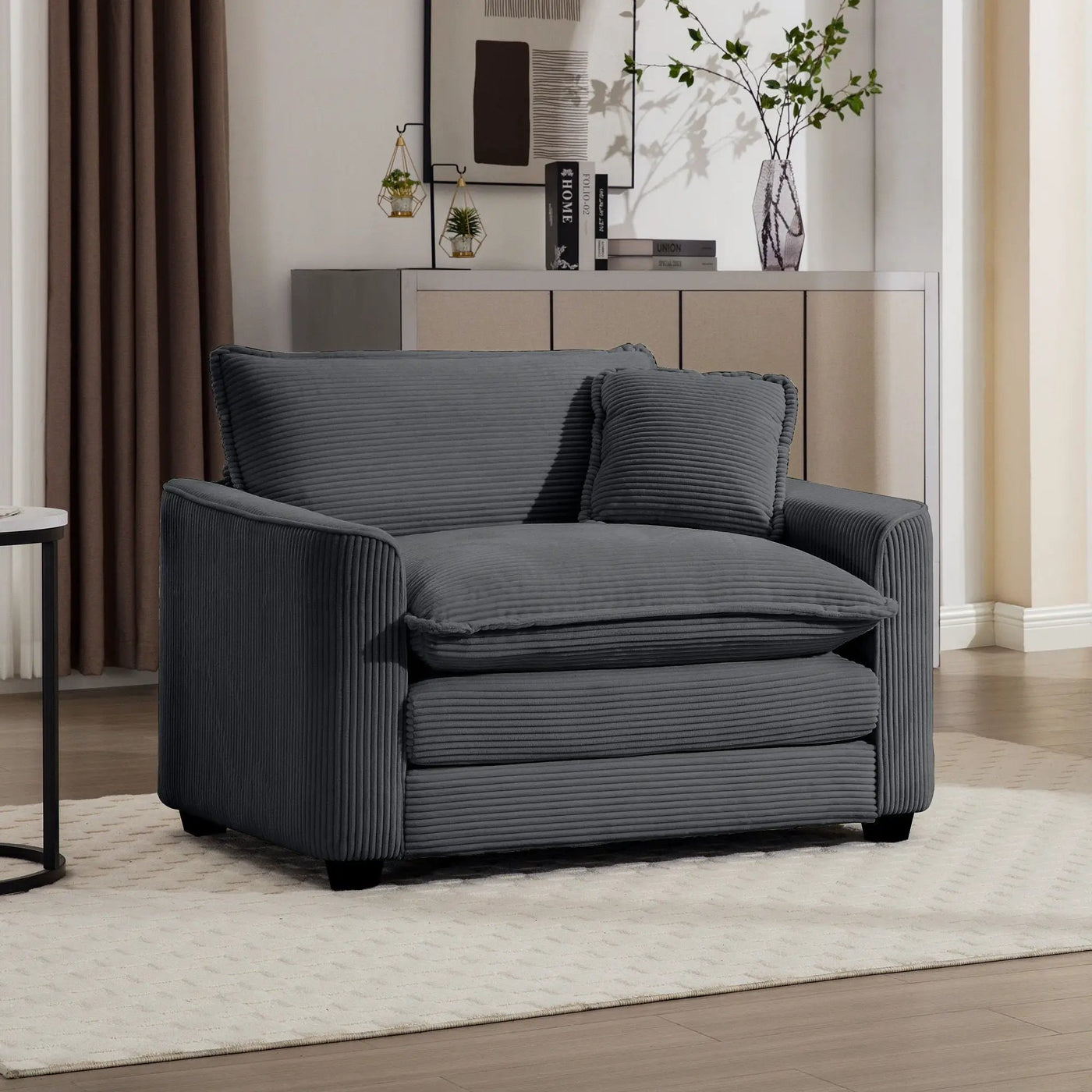 Modern Classic Fabric Single Chair Deep Seat Sofa With Pillow by Unique Piece Furniture