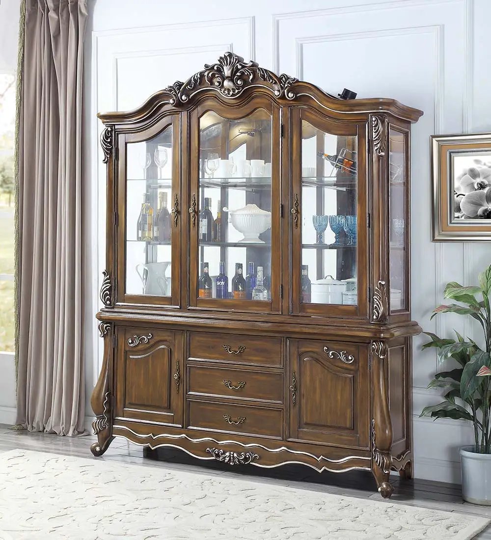 Latisha - Buffet & Hutch - Antique Oak by Unique Piece Furniture