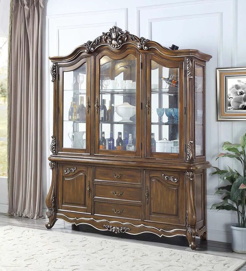 Latisha - Buffet & Hutch - Antique Oak by Unique Piece Furniture