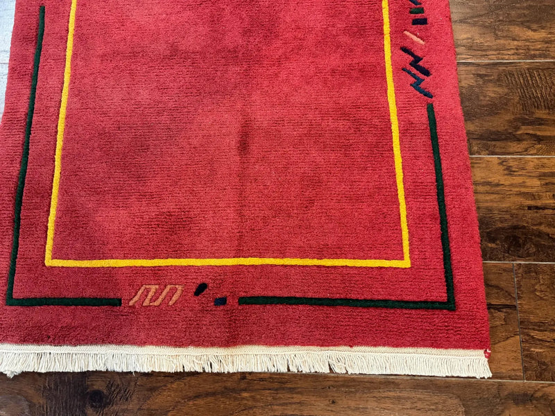Indo Persian Gabbeh Rug 3x5, Red by Jewel Rugs