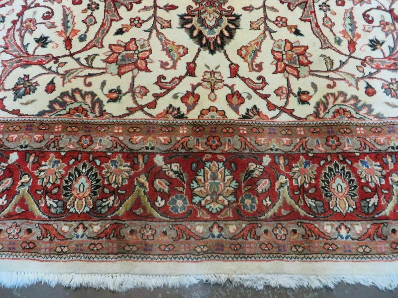 7' X 10' Vintage Handmade India Floral Oriental Wool Rug Hand knotted Carpet by Jewel Rugs