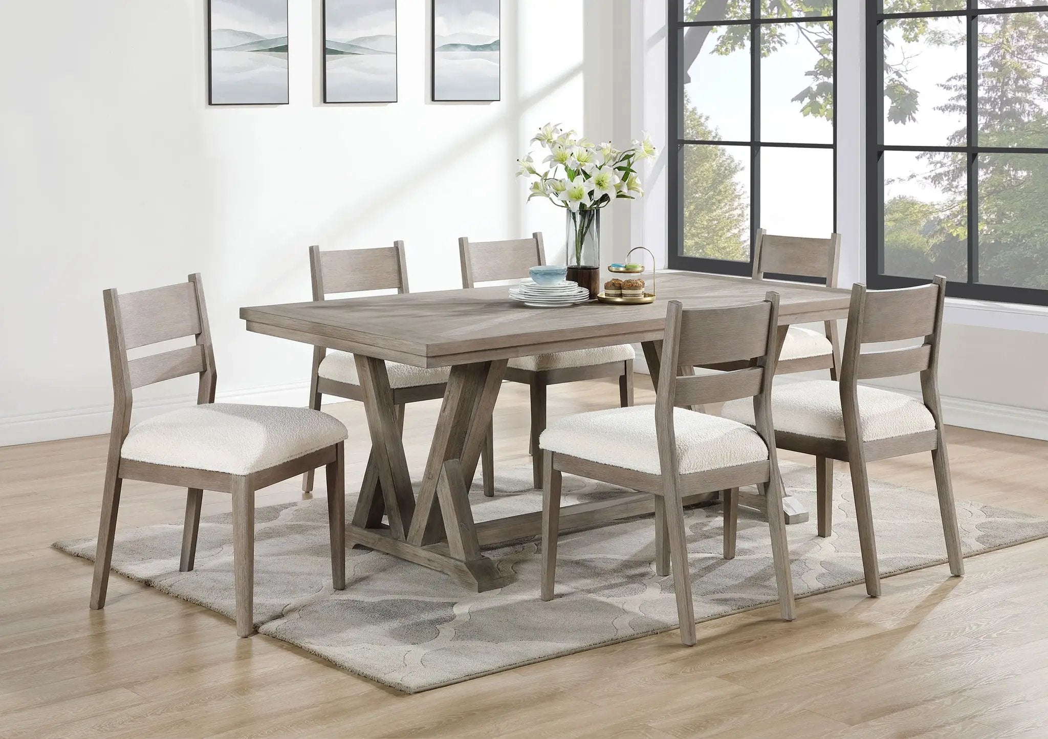 Cornelia Rectangular 82-inch Dining Table Coastal Grey by Unique Piece Furniture