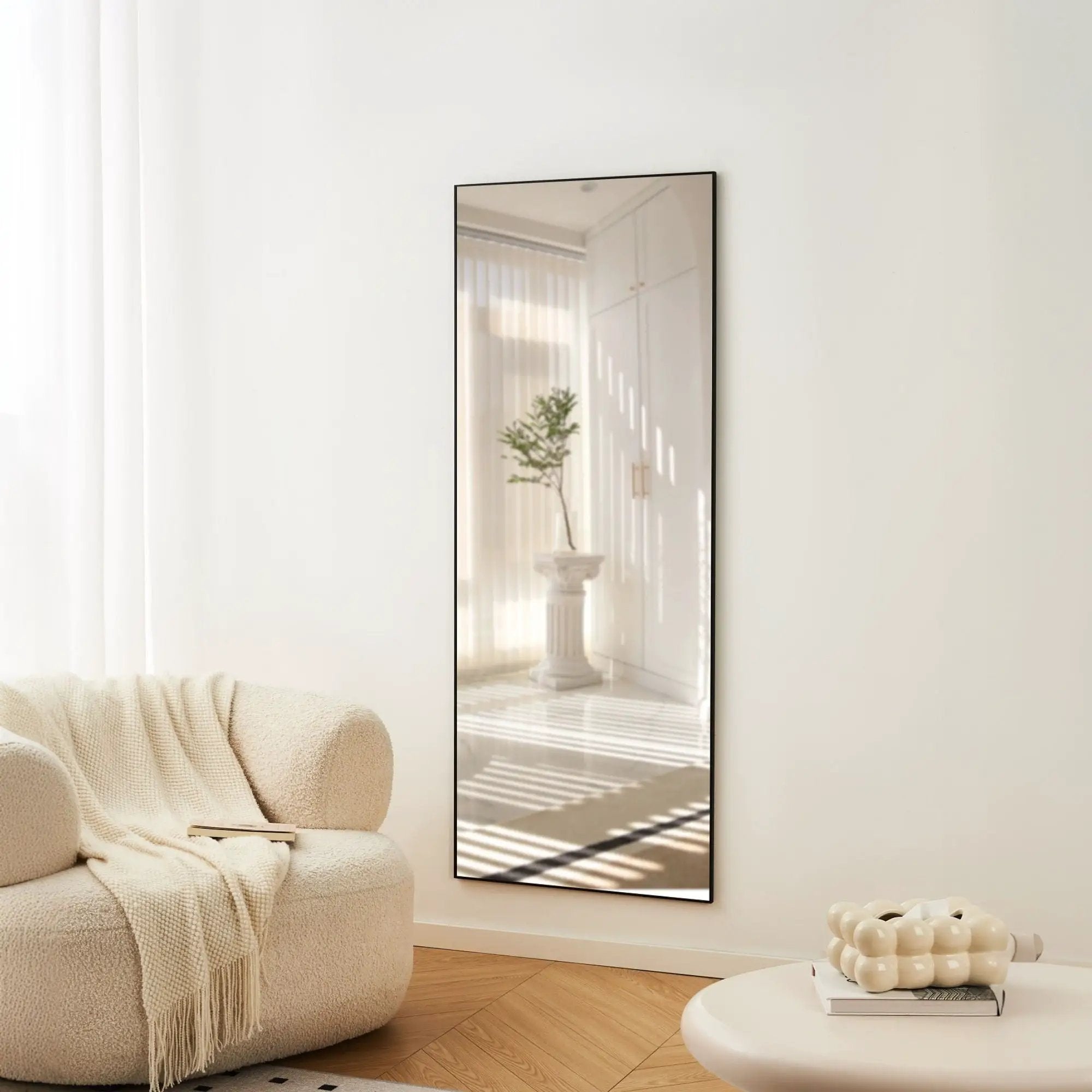 Modern Full Length Mirror With High Definition Shatter Proof Glass And Aluminum Alloy Frame by HouseOfZazla