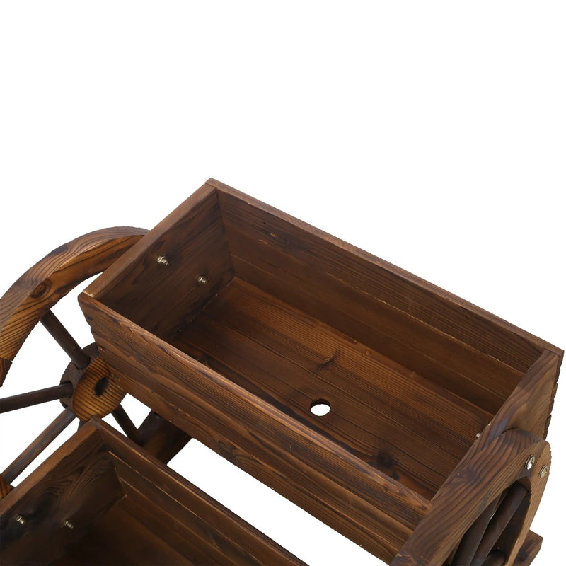 Wooden Wagon Planter Box with Wheels by HouseOfZazla