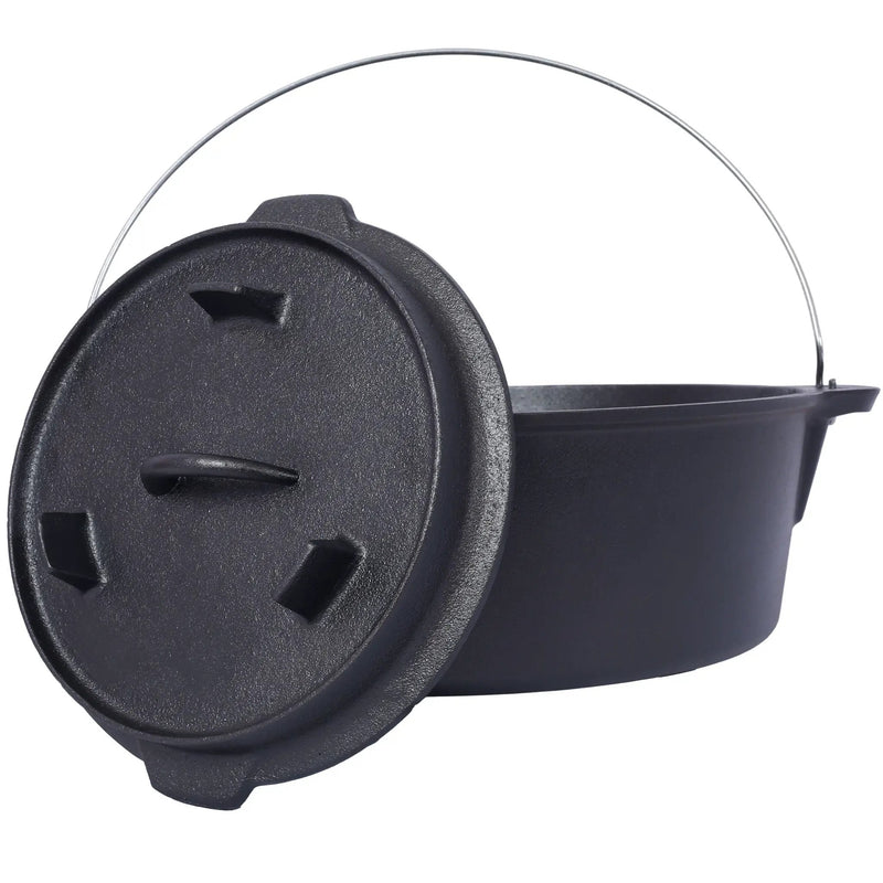 Pre-Seasoned Cast Dutch Oven with Skillet Lid and Pot Rack by HouseOfZazla