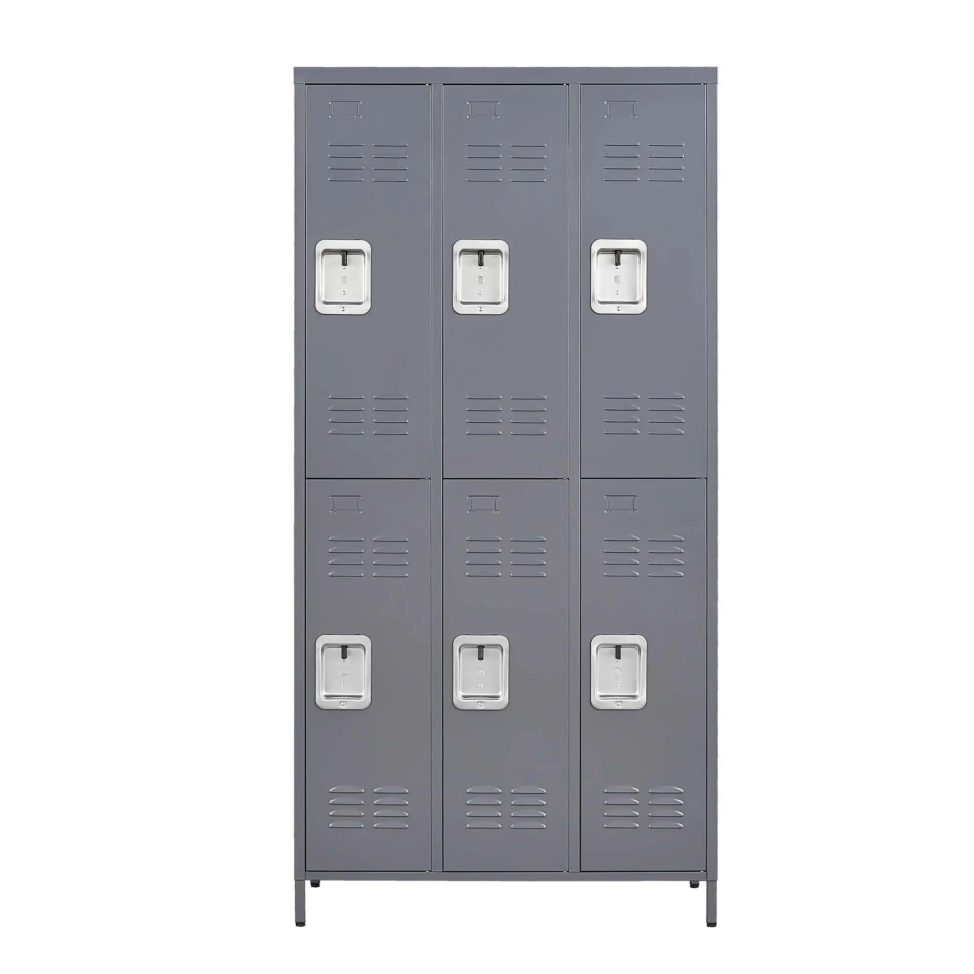 6 Door Lockers With Lock For Employees, Storage Cabinet For Home, Gym, Office, School, Garage - Gray by HouseOfZazla