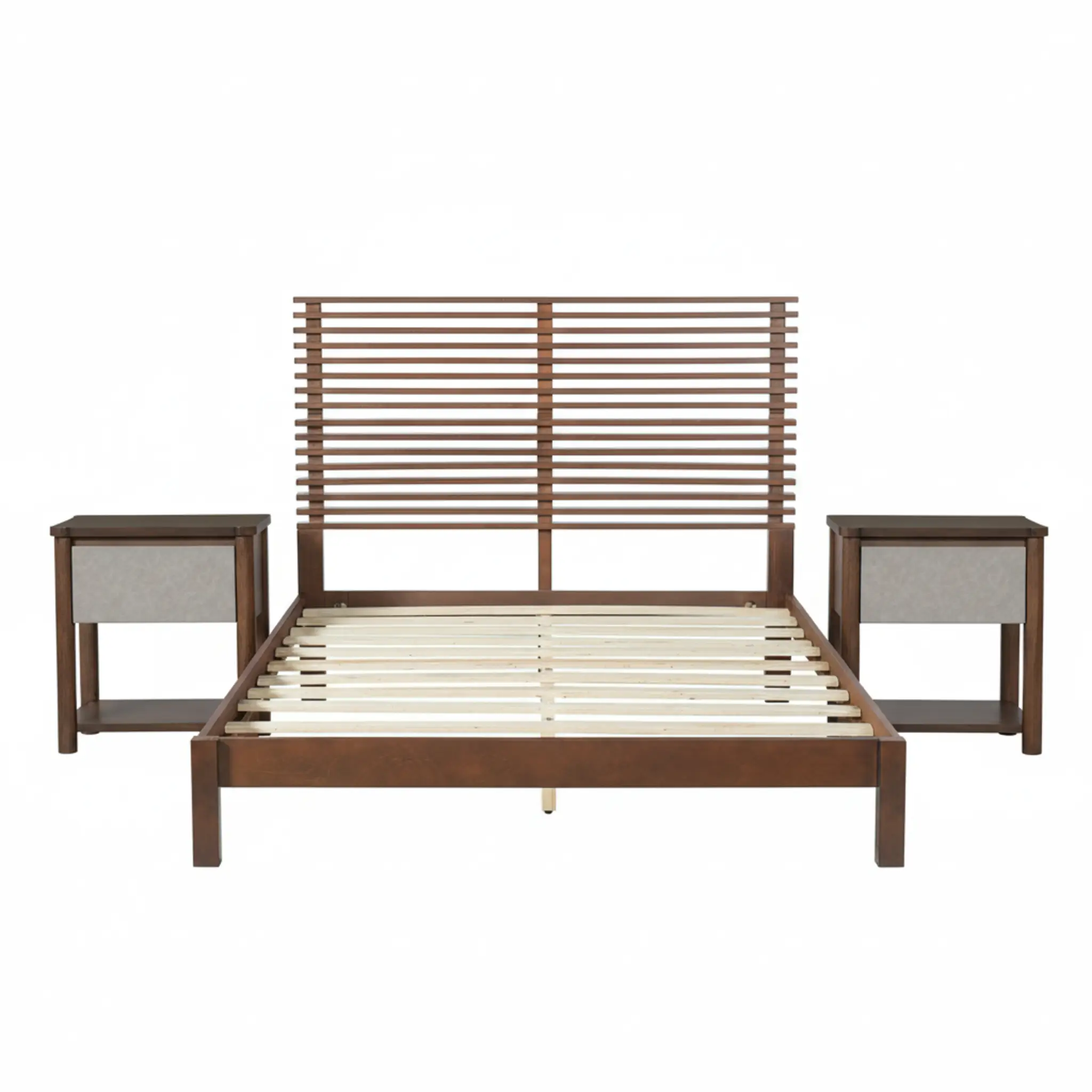 Premium Solid Wood Queen Size Platform Bed Frame by HouseOfZazla