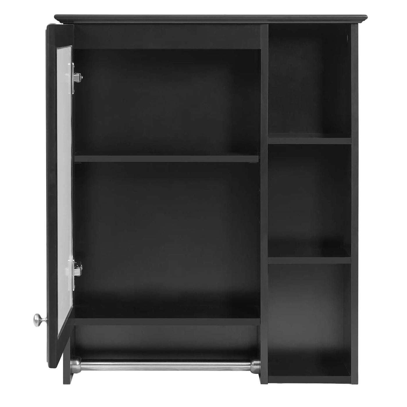 Modern 3 In 1 Bathroom Mirror Cabinet With Adjustable Shelf & Towel Bar by HouseOfZazla