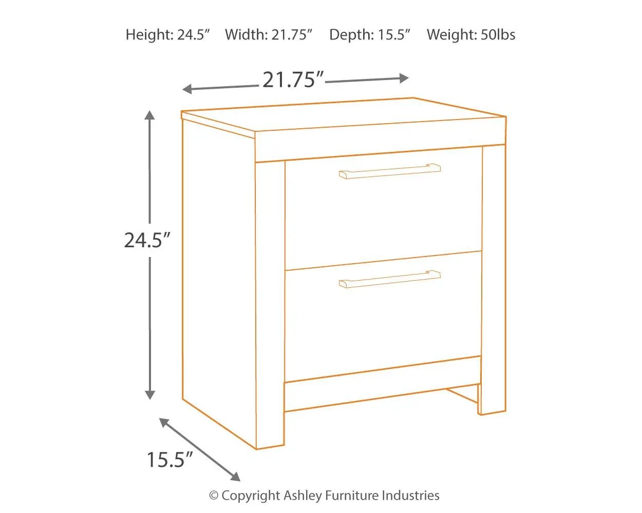 Derekson - Two Drawer Night Stand - Multi Gray by Unique Piece Furniture