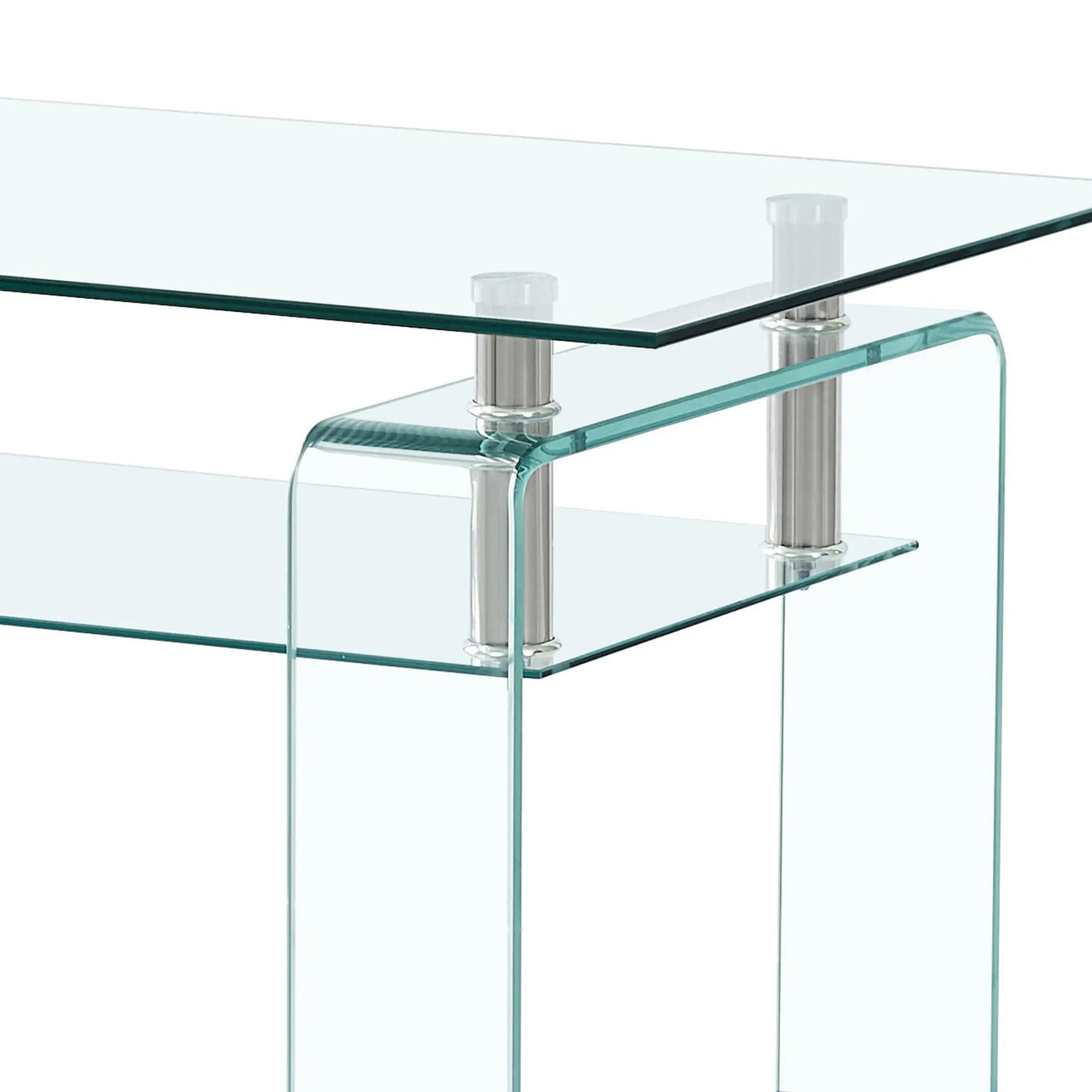 Modern Tempered Glass Coffee Table With 2 Tier Storage For Living Room by Unique Piece Furniture