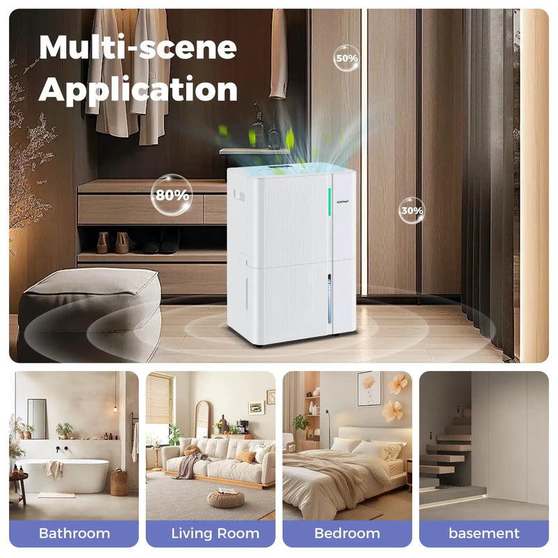 74/96 Pints Dehumidifier for Home 4500/5500 Sq. Ft Dehumidifier with 3 Modes by DirectDeals