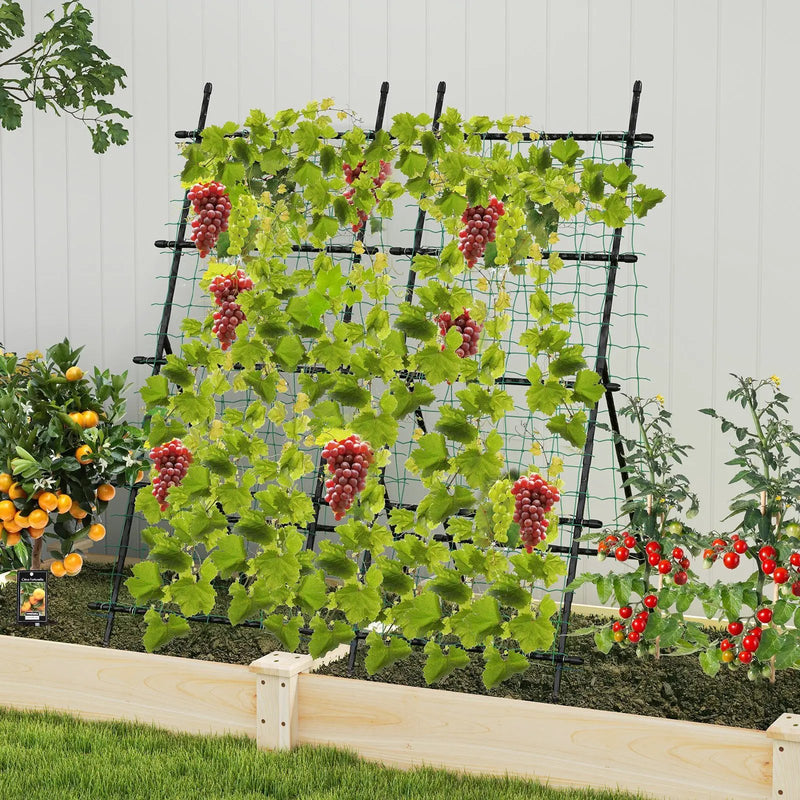 74 Inch Tall Garden Trellis for Flower Vine Vegetable Fruit Pea-Black by DirectDeals