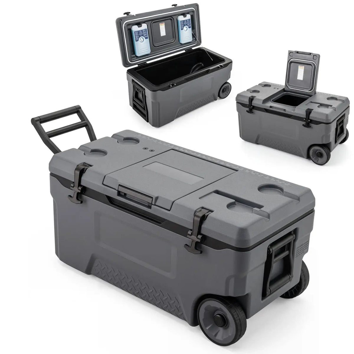 74 Quart Rolling Cooler with Wheels and Fish Ruler, photo 3 of 16