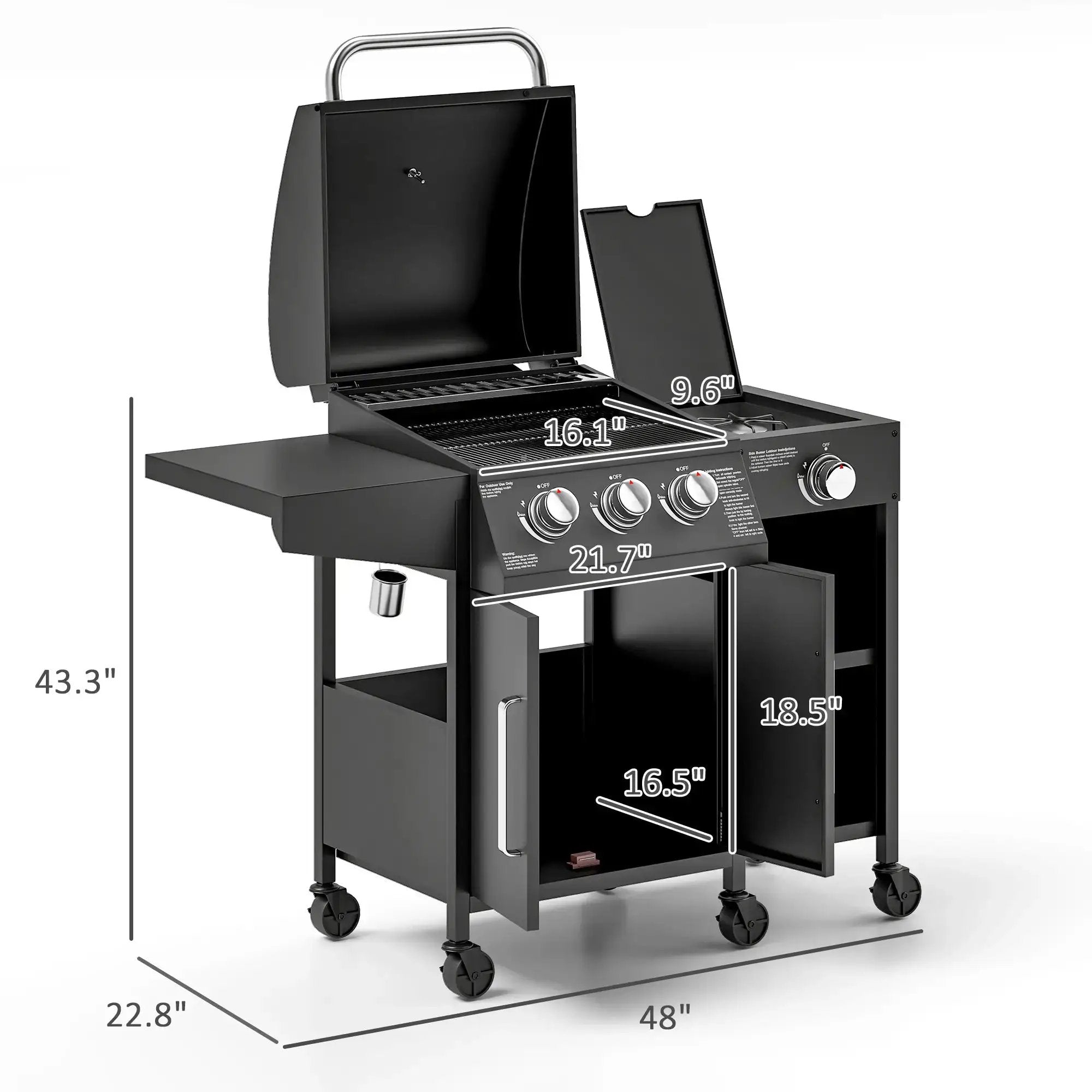 Barbecue Grill Gas Grill with Side Burner by HouseOfZazla
