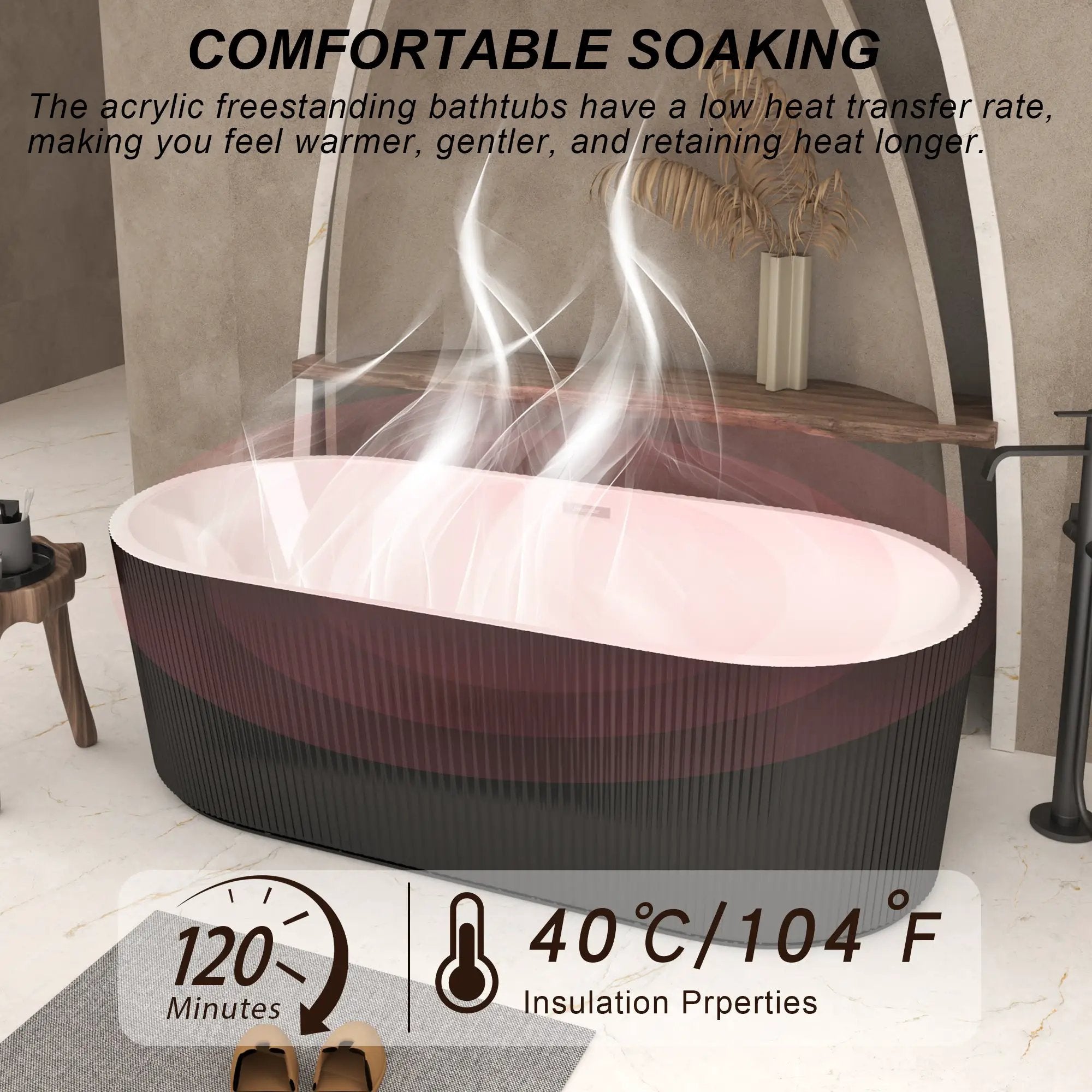 67" Linear Acrylic Freestanding Bathtub by HouseOfZazla