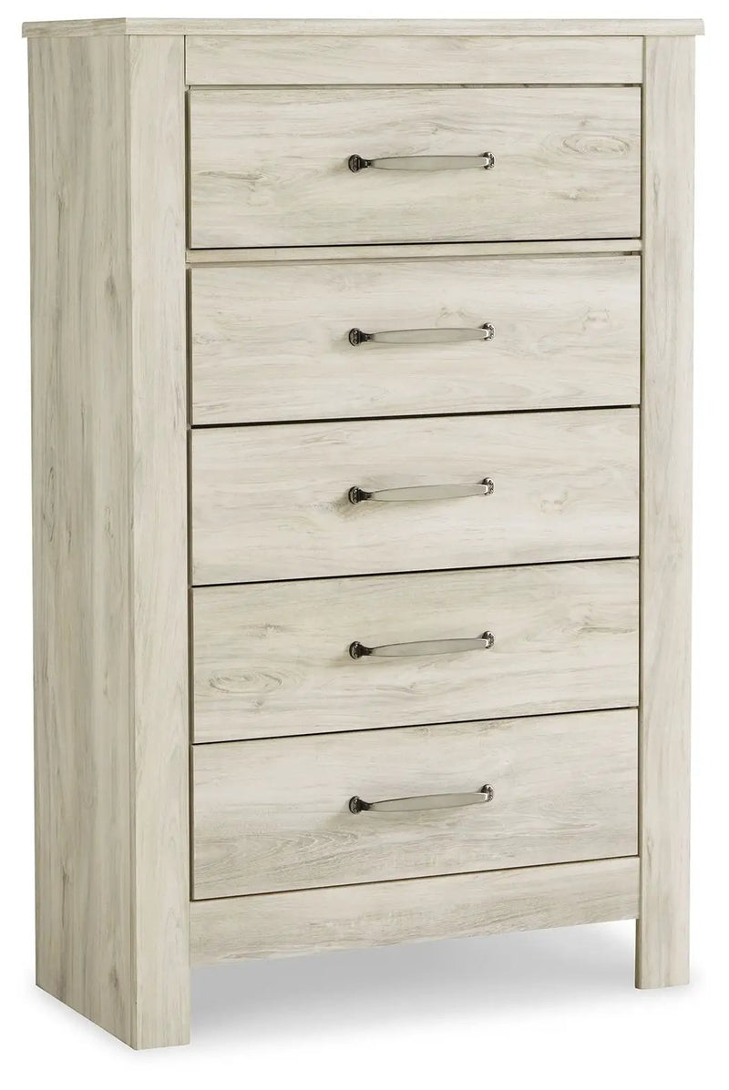 Bellaby - Five Drawer Chest - Whitewash by Unique Piece Furniture
