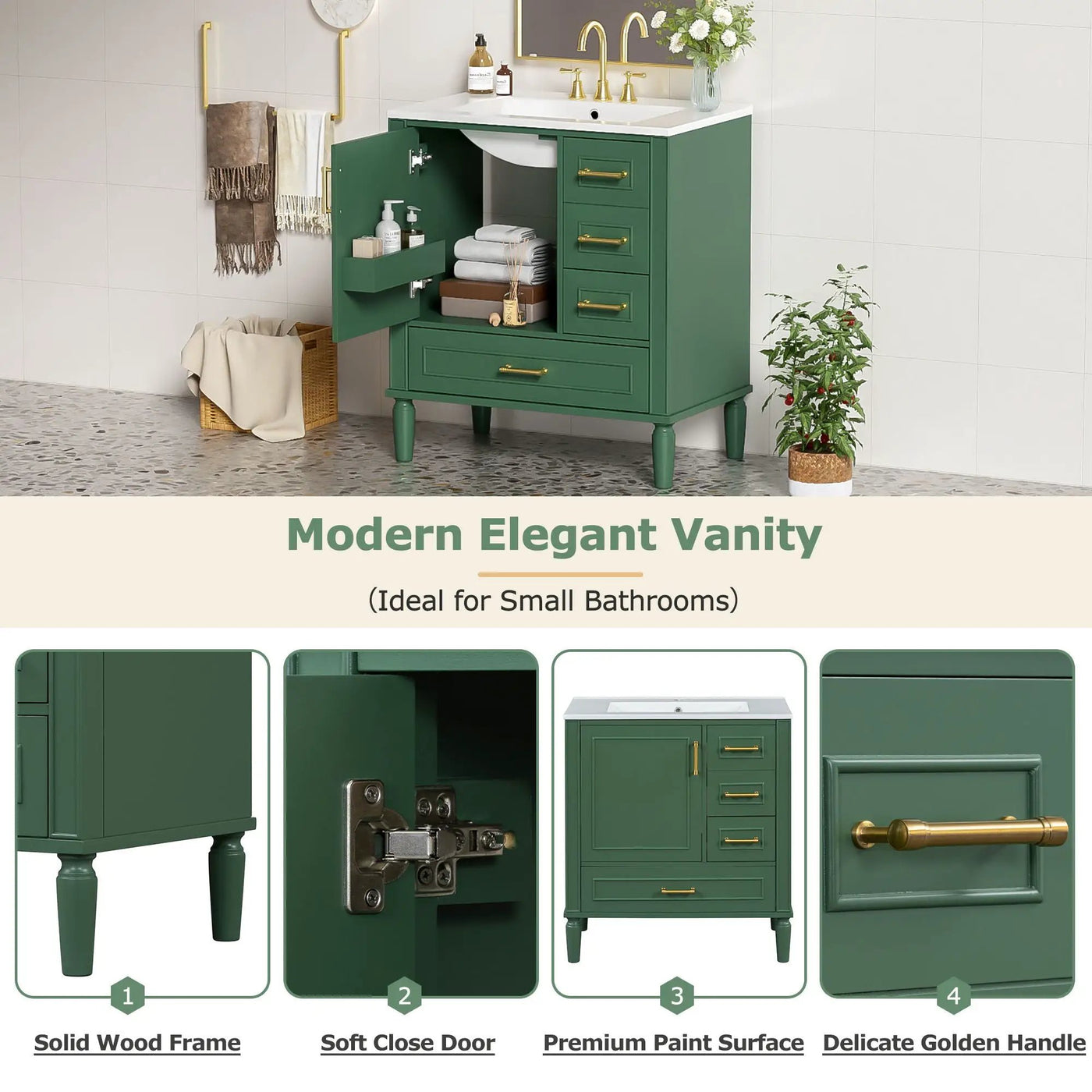 Traditional Bathroom Vanity Set With Soft Close Doors by Unique Piece Furniture