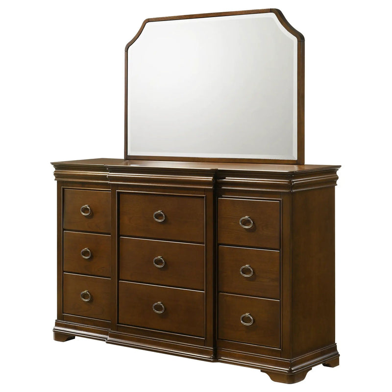 Garland 9-drawer Bedroom Dresser with Mirror Brown Cherry by Unique Piece Furniture