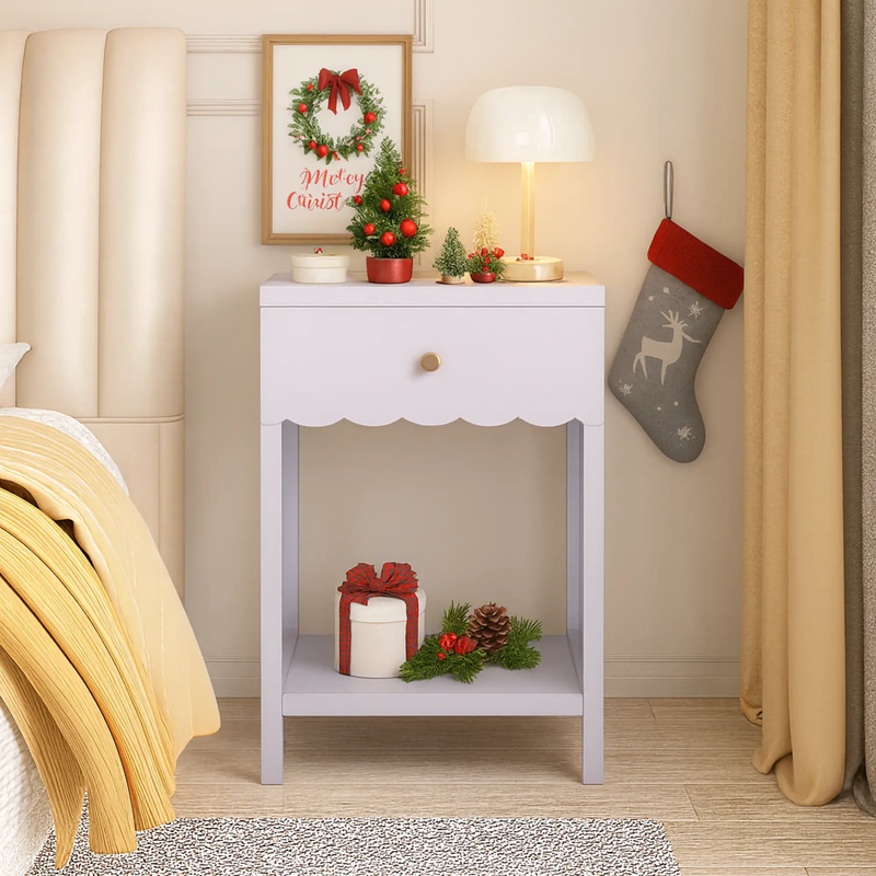 Modern Nightstand with Drawer and Open Shelf by HouseOfZazla