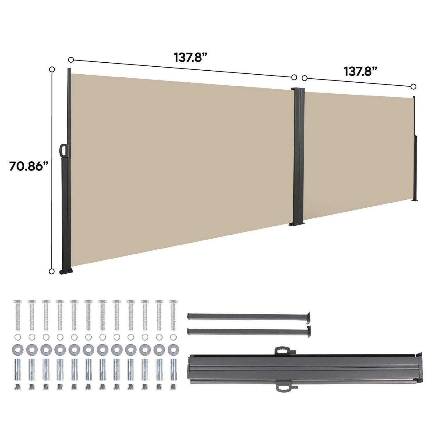 Retractable Side Awning, Waterproof And UV Resistant, Privacy Screen For Patio by Unique Piece Furniture