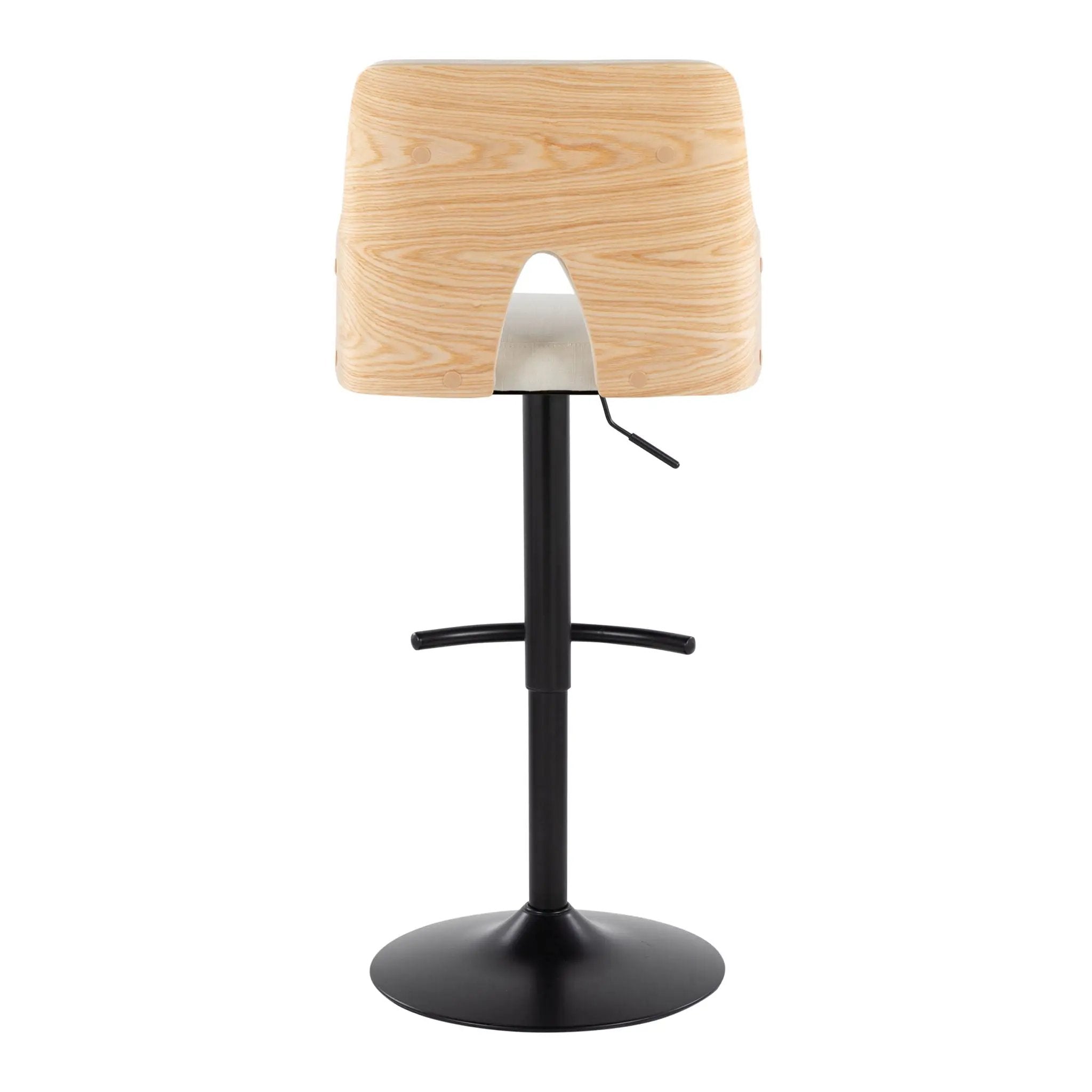 Stella - Contemporary Adjustable Barstool Stool With Swivel And Rounded T Footrest (Set of 2) by Unique Piece Furniture
