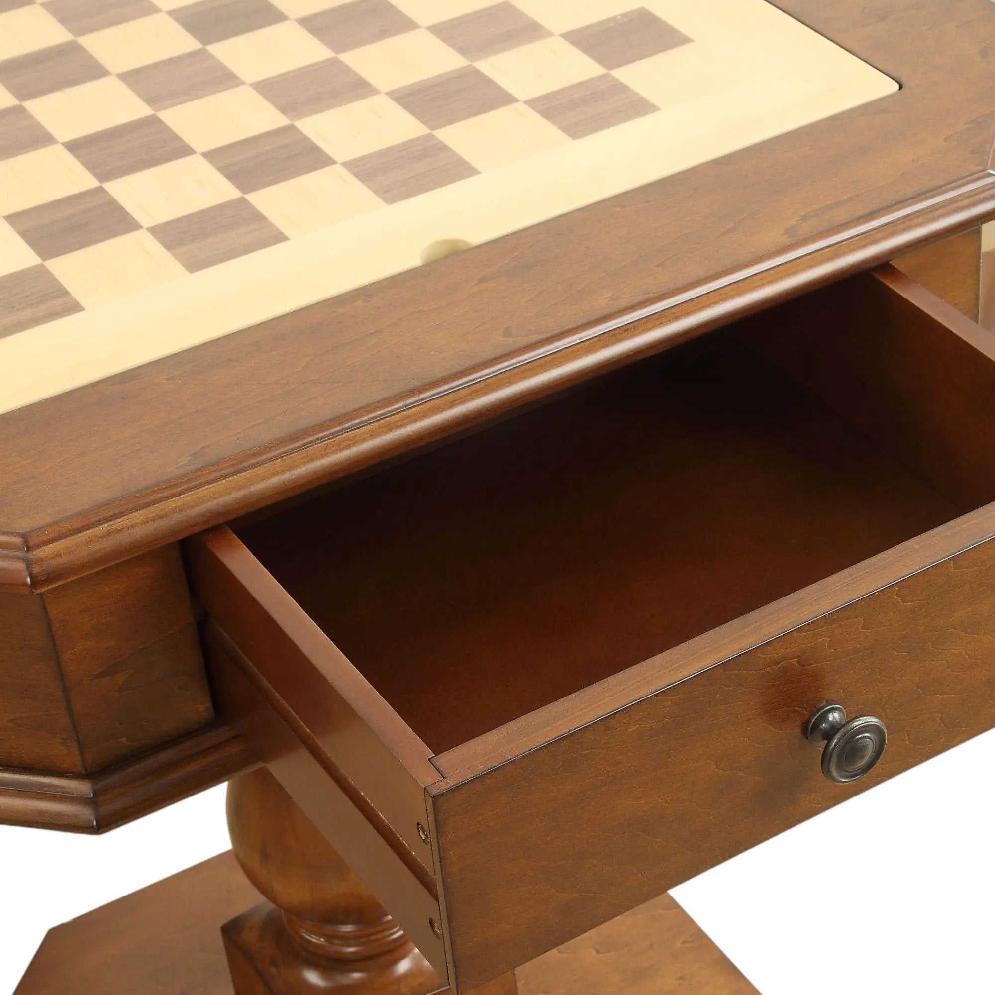 Bishop - Reversible Chess Checker Game Table With Game Tray (Chess Fingures Not Included) by Unique Piece Furniture