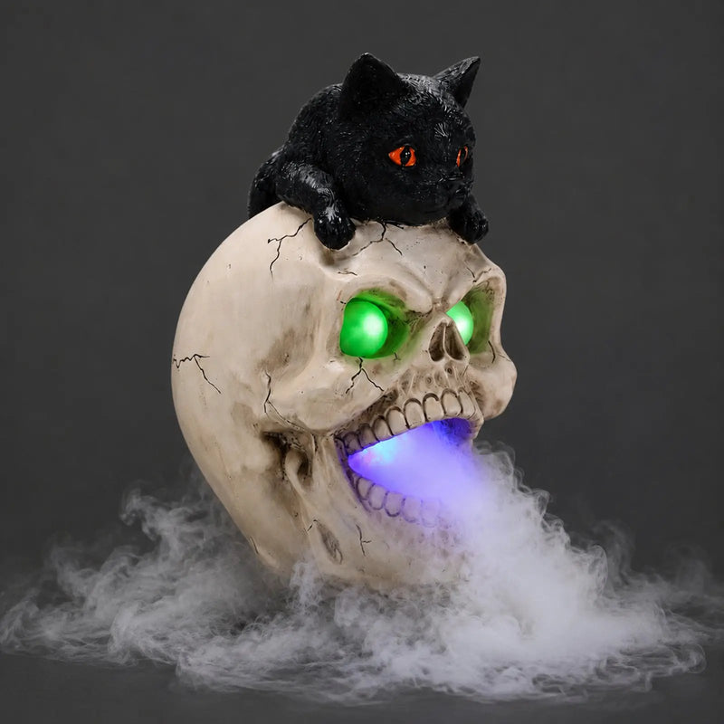 Halloween Cat Skull Statue by HouseOfZazla