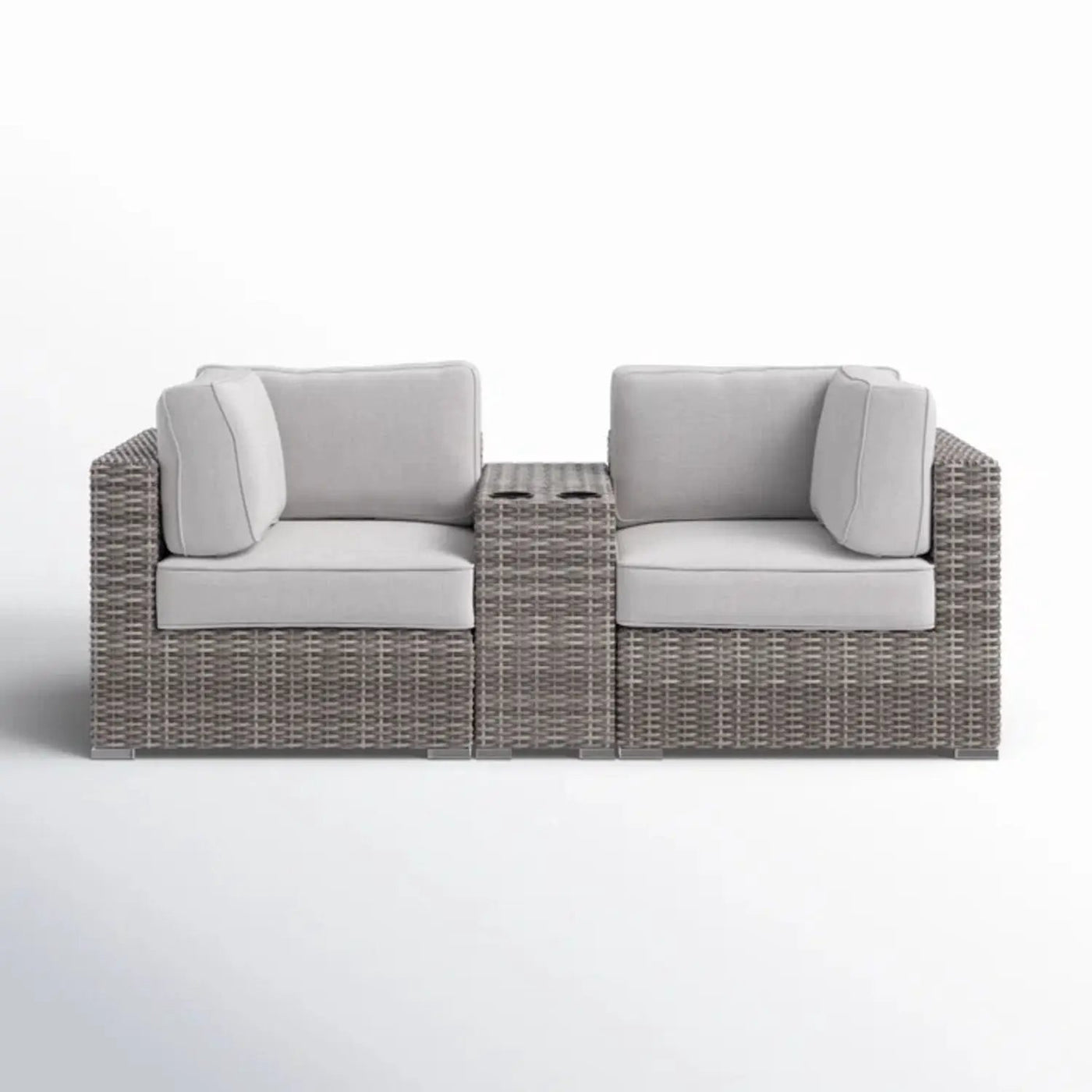 Handcrafted Outdoor Loveseat With Wicker Seating by Unique Piece Furniture
