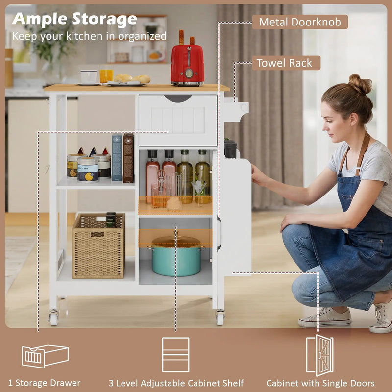 Kitchen Island Cart with Mobile Storage Cabinets by HouseOfZazla