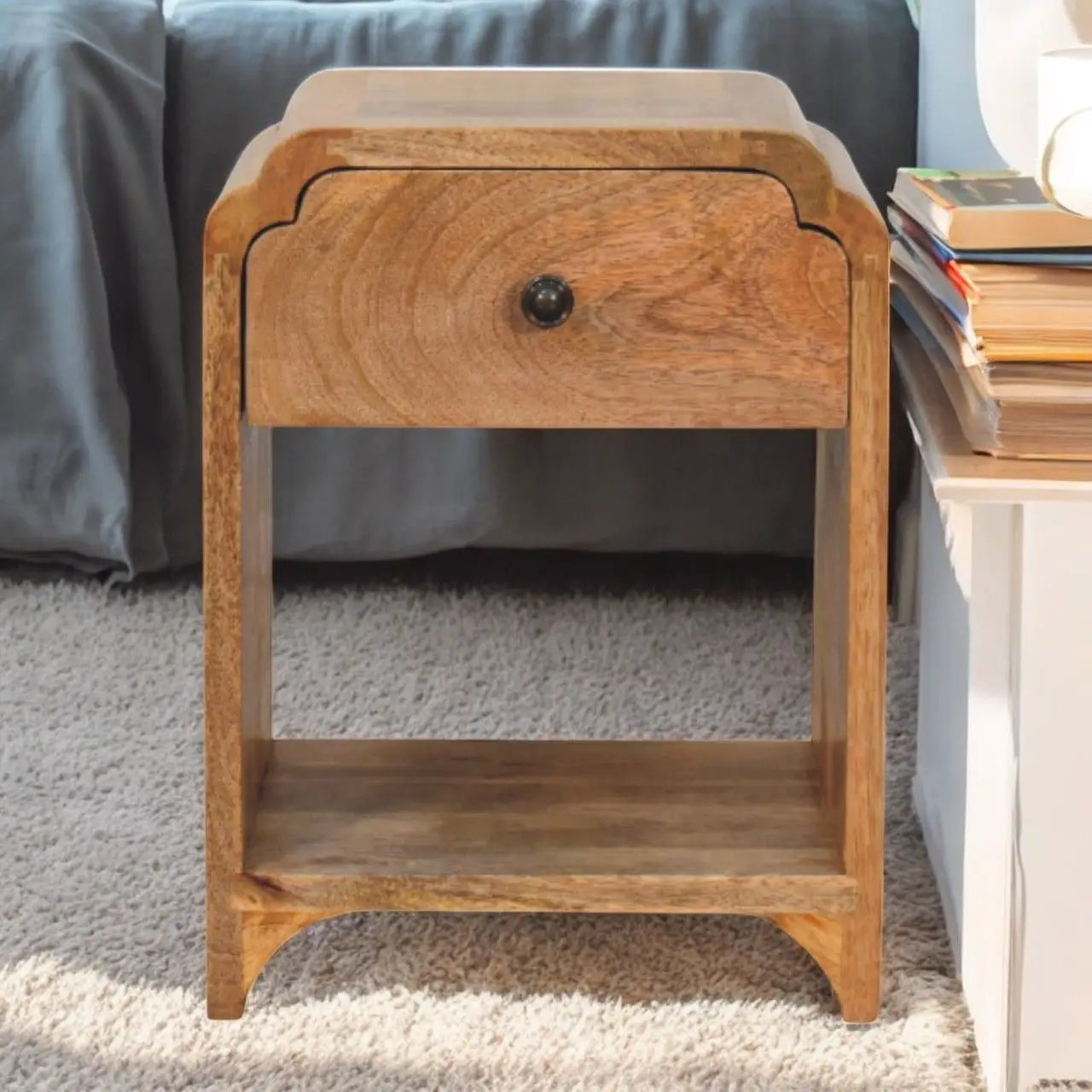 Newton - Nightstand With A Drawer And Open Shelf by Unique Piece Furniture