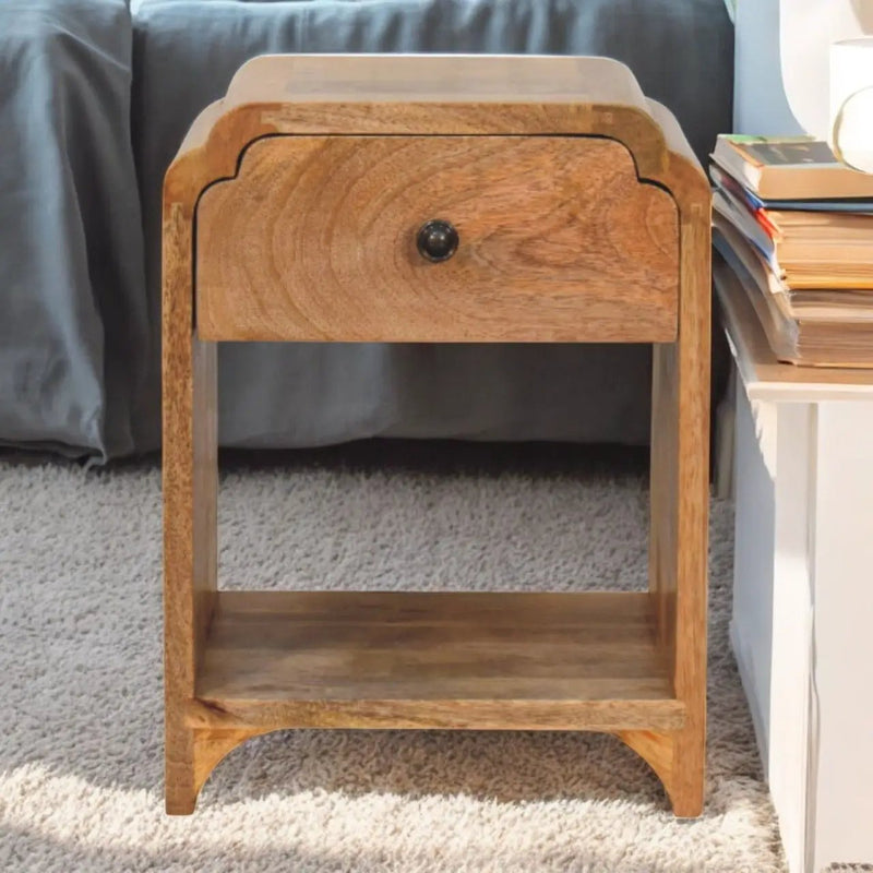 Newton - Nightstand With A Drawer And Open Shelf by HouseOfZazla