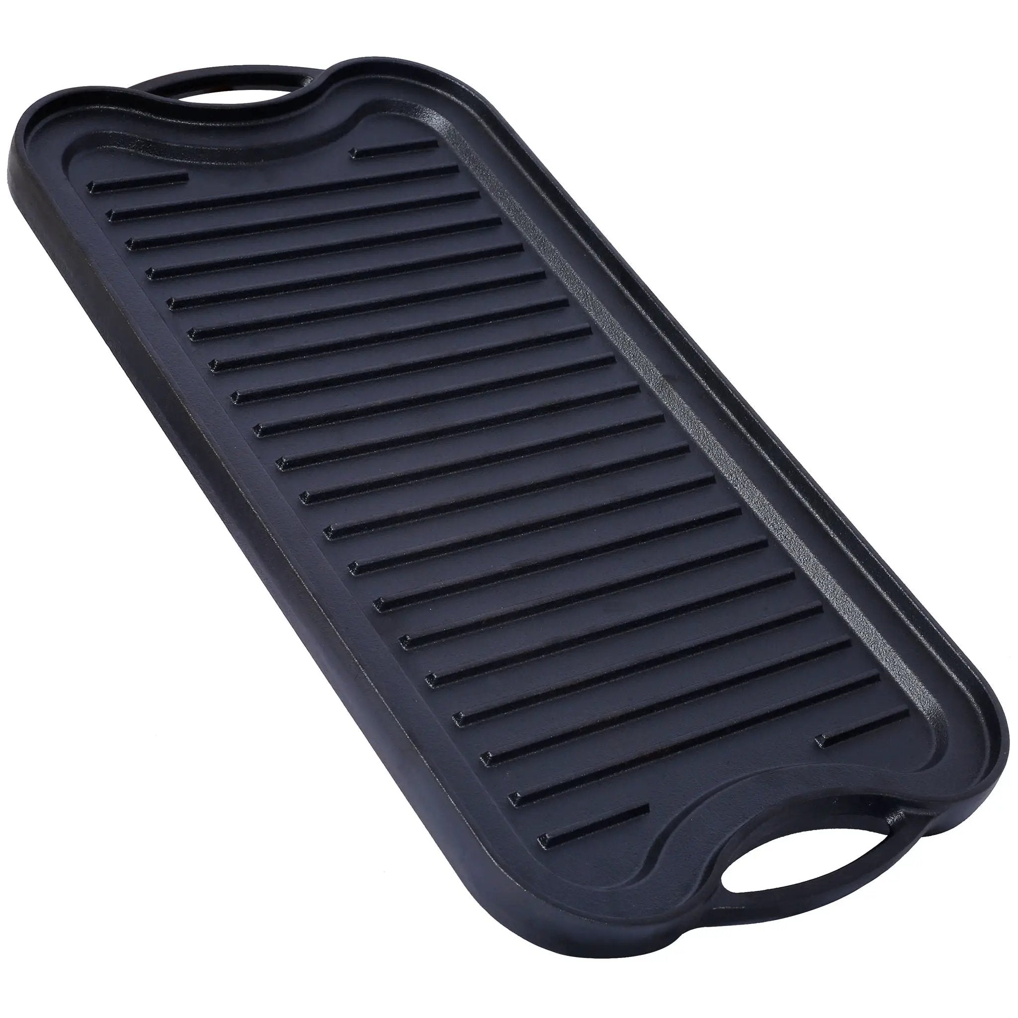 Pre Seasoned Cast Iron Reversible Rectangular Grill / Griddle - Black by HouseOfZazla