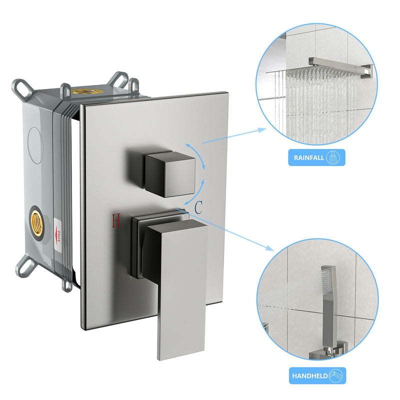 Dual Shower Head 10" Wall Mounted Square Shower System by HouseOfZazla