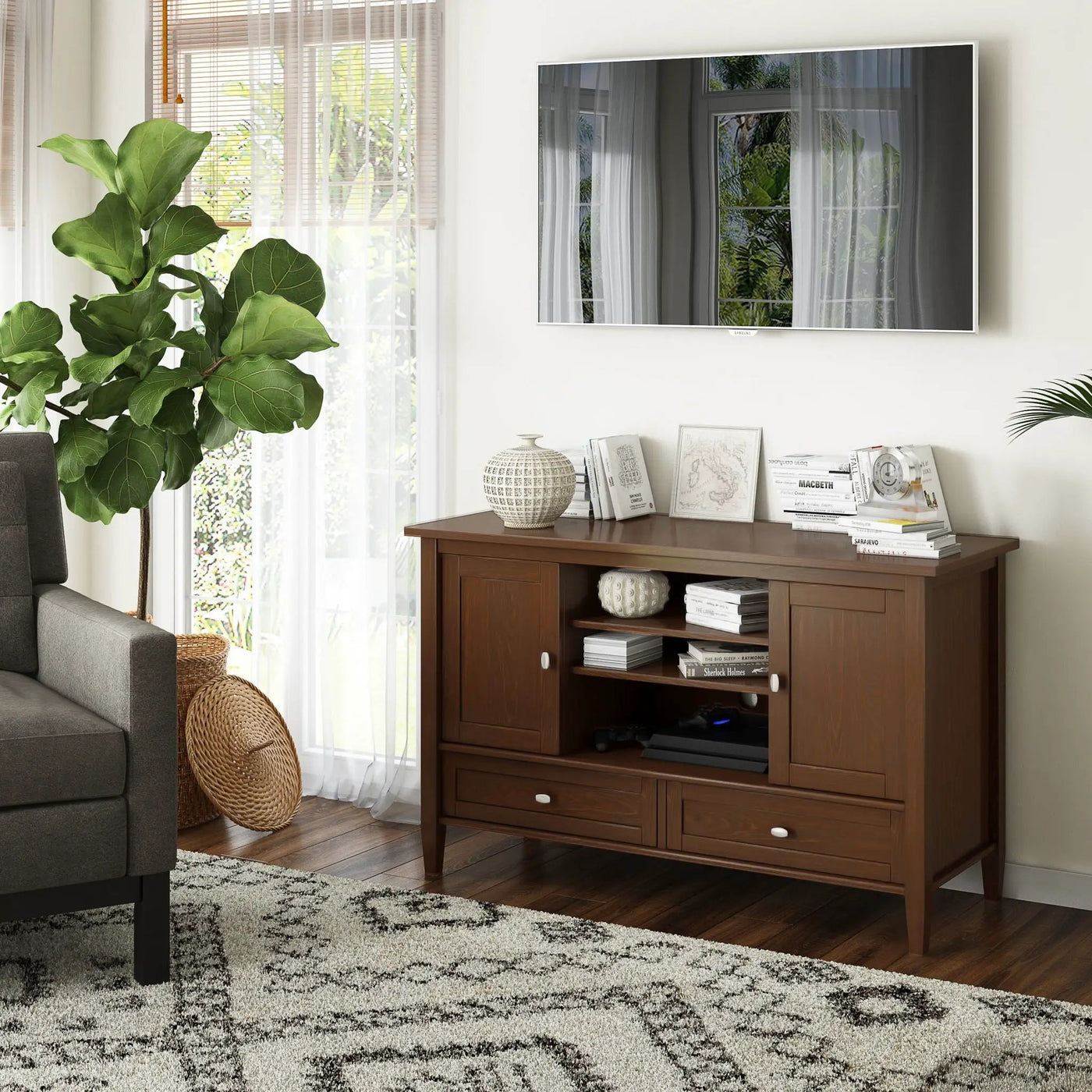 Warm Shaker - Transitional Style TV Media Stand by HouseOfZazla