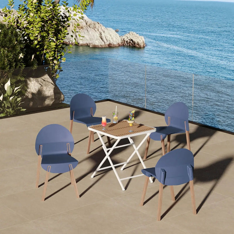 4 Piece Set Of Single Chairs With A Folding Square Table by Unique Piece Furniture
