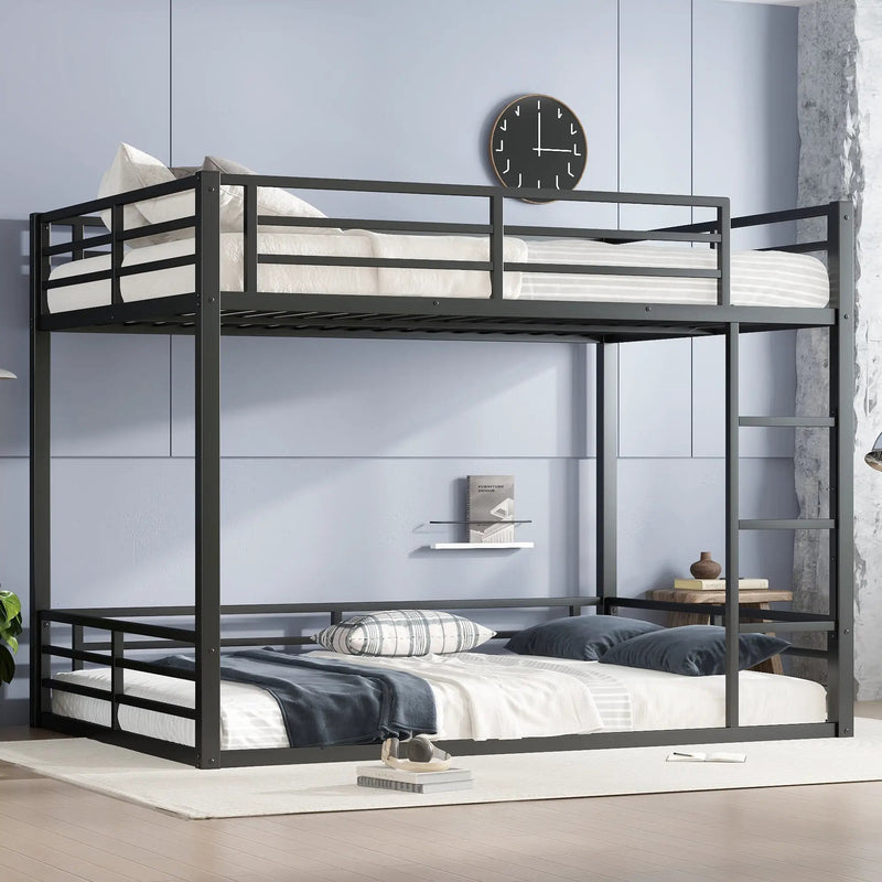 Metal Queen Over Queen Bunk Bed for Teens and Adults by HouseOfZazla