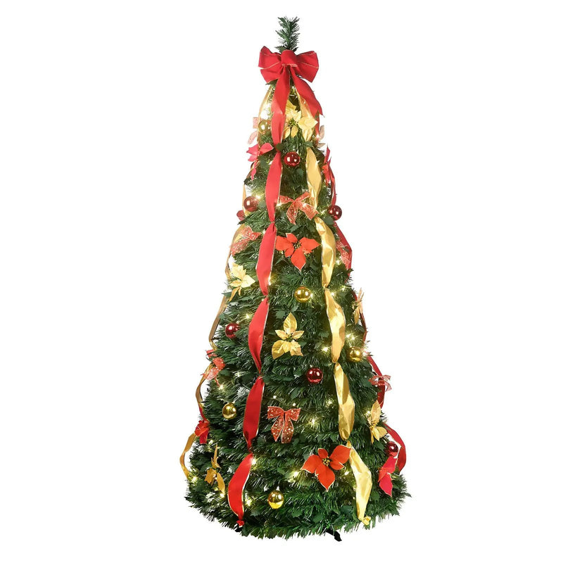 7.5Ft Prelit Pop Up Christmas Tree Decoration by HouseOfZazla