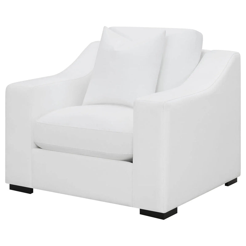 Ashlyn Upholstered Sloped Arm Accent Chair White by Unique Piece Furniture