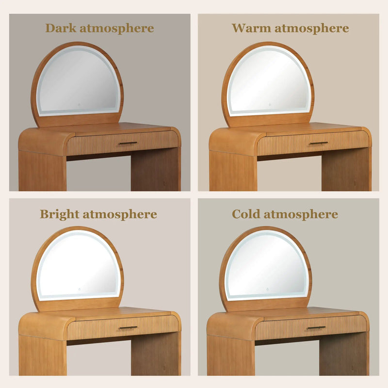 39" Makeup Vanity Table with Mirror Touch Screen Lighted Mirror by HouseOfZazla