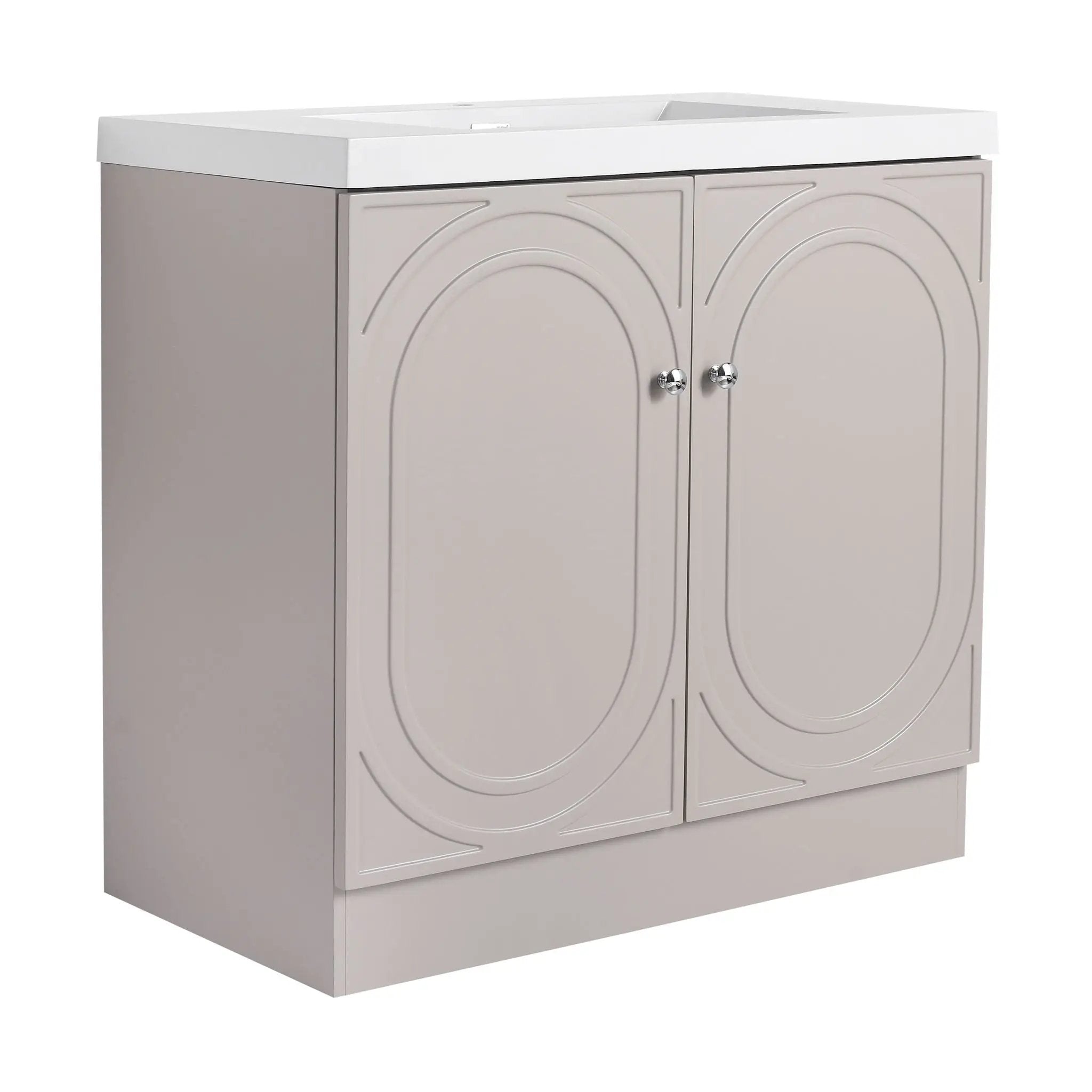 Contemporary Freestanding Bathroom Vanity With Resin Sink & Soft-Close Cabinet Doors by Unique Piece Furniture
