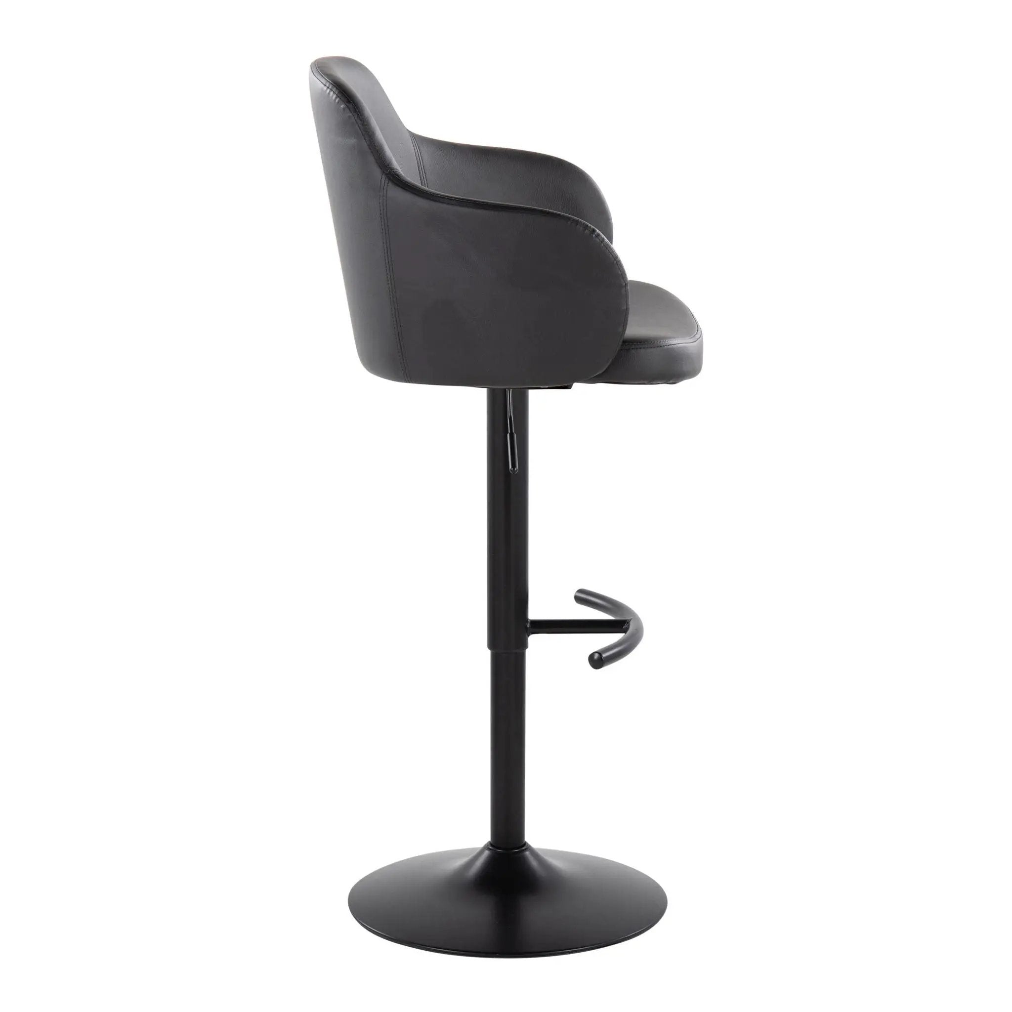 Boyne - Contemporary Adjustable Barstool With Swivel With Rounded T Footrest (Set of 2) by HouseOfZazla