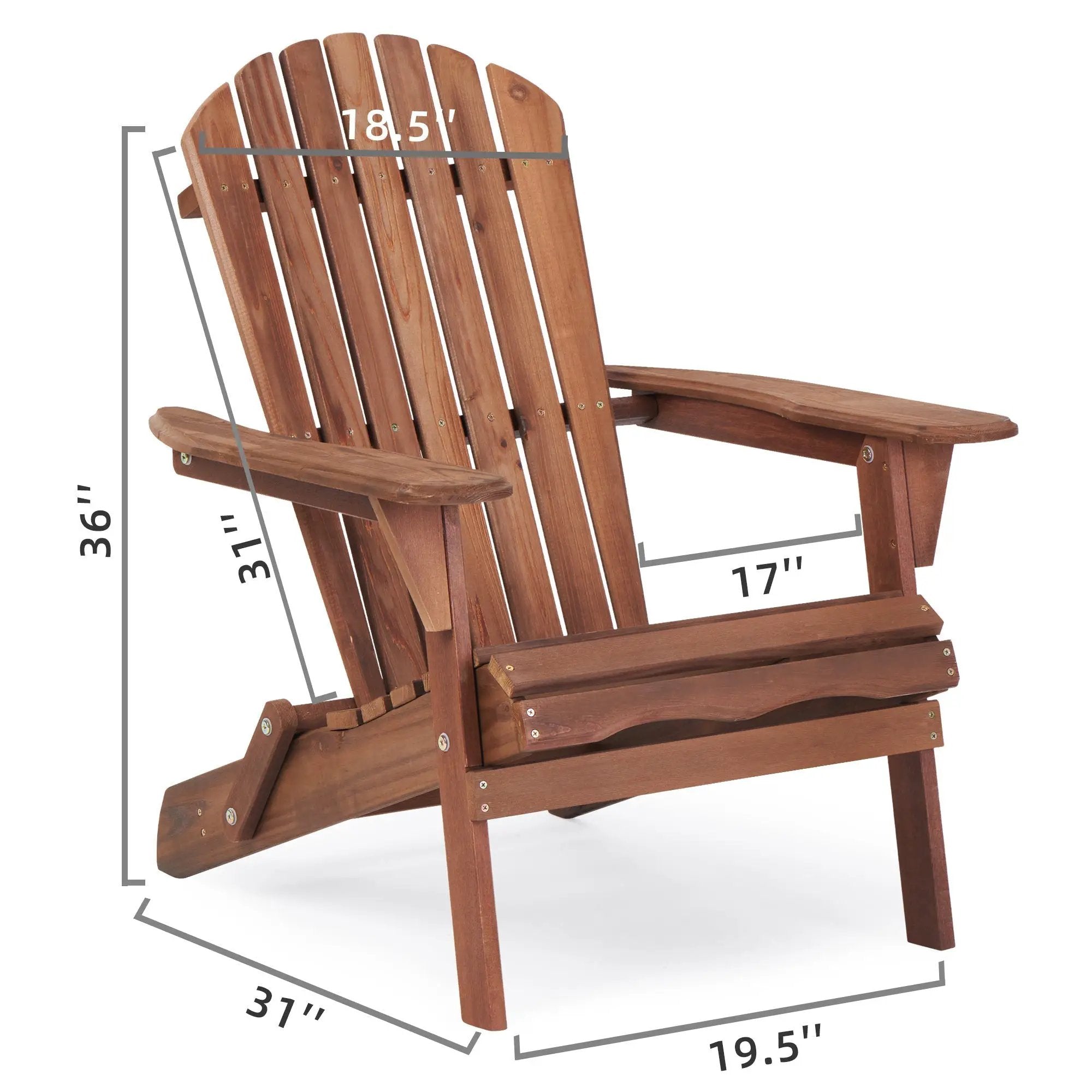SoliWood Wooden Outdoor Folding Adirondack Chair Set of 2 by HouseOfZazla