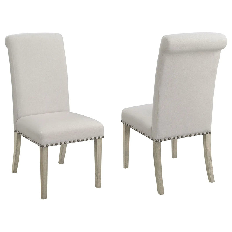 Salem Fabric Upholstered Dining Side Chair Beige (Set of 2) by Unique Piece Furniture