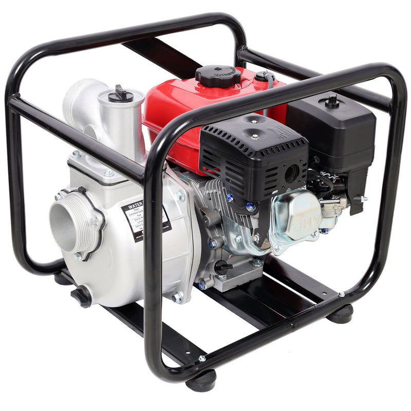 Gasoline Powered Water Pump 3" Inlet & Outlet, 264Gpm Flow, 7Hp Engine - Black / Red by HouseOfZazla